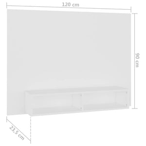 Έπιπλο Τηλεόρασης Τοίχου Λευκό 120 x 23,5 x 90 εκ. Μοριοσανίδα - Pakobazaar
