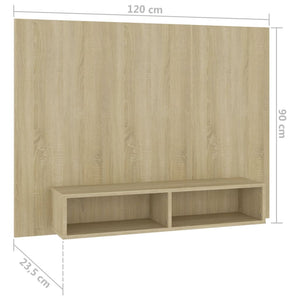 Έπιπλο Τηλεόρασης Τοίχου Sonoma Δρυς 120x23,5x90εκ. Μοριοσανίδα