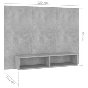 Έπιπλο Τηλεόρασης Τοίχου Γκρι Σκυρ. 120x23,5x90 εκ. Μοριοσανίδα