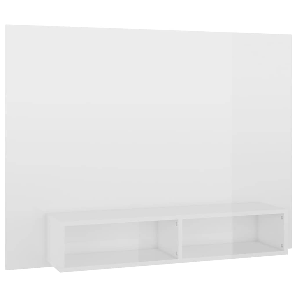 Έπιπλο Τηλεόρασης Τοίχου Γυαλ. Λευκό 120x23,5x90εκ. Μοριοσανίδα