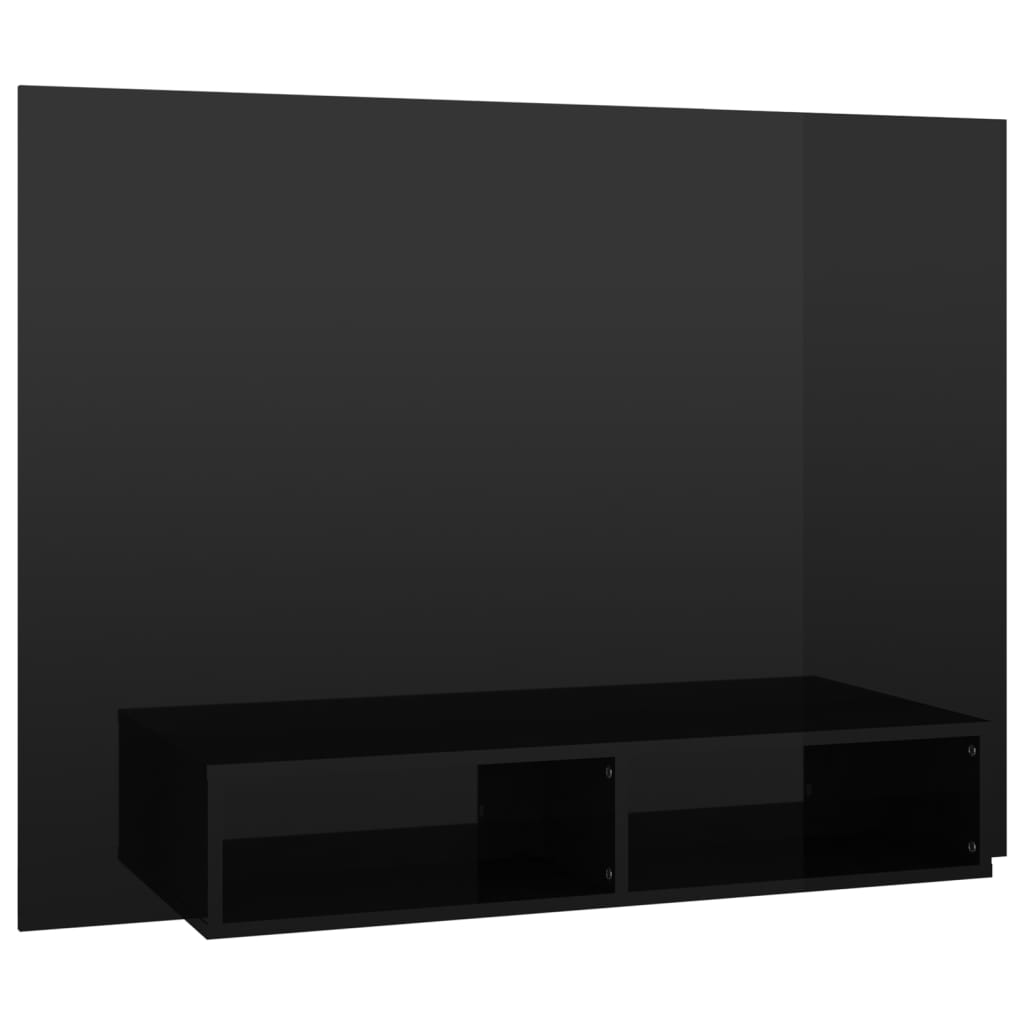 Έπιπλο Τηλεόρασης Τοίχου Γυαλ. Μαύρο 120x23,5x90εκ. Μοριοσανίδα