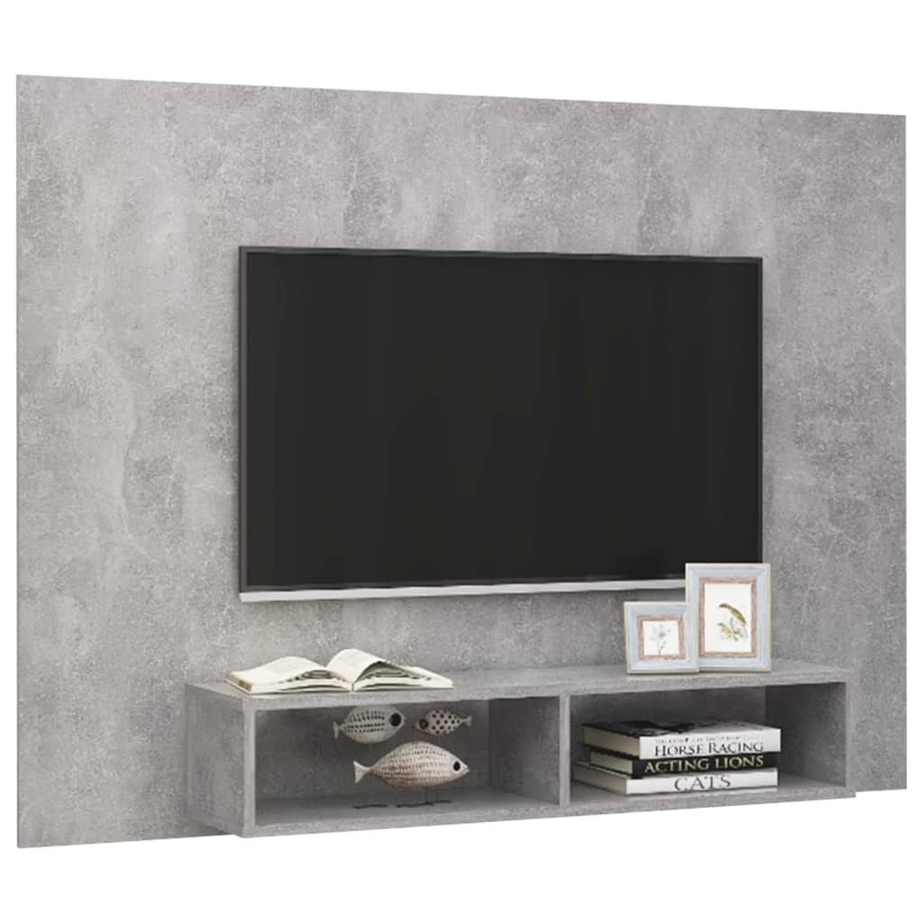 Έπιπλο Τηλεόρασης Τοίχου Γκρι Σκυρ. 135x23,5x90 εκ. Μοριοσανίδα