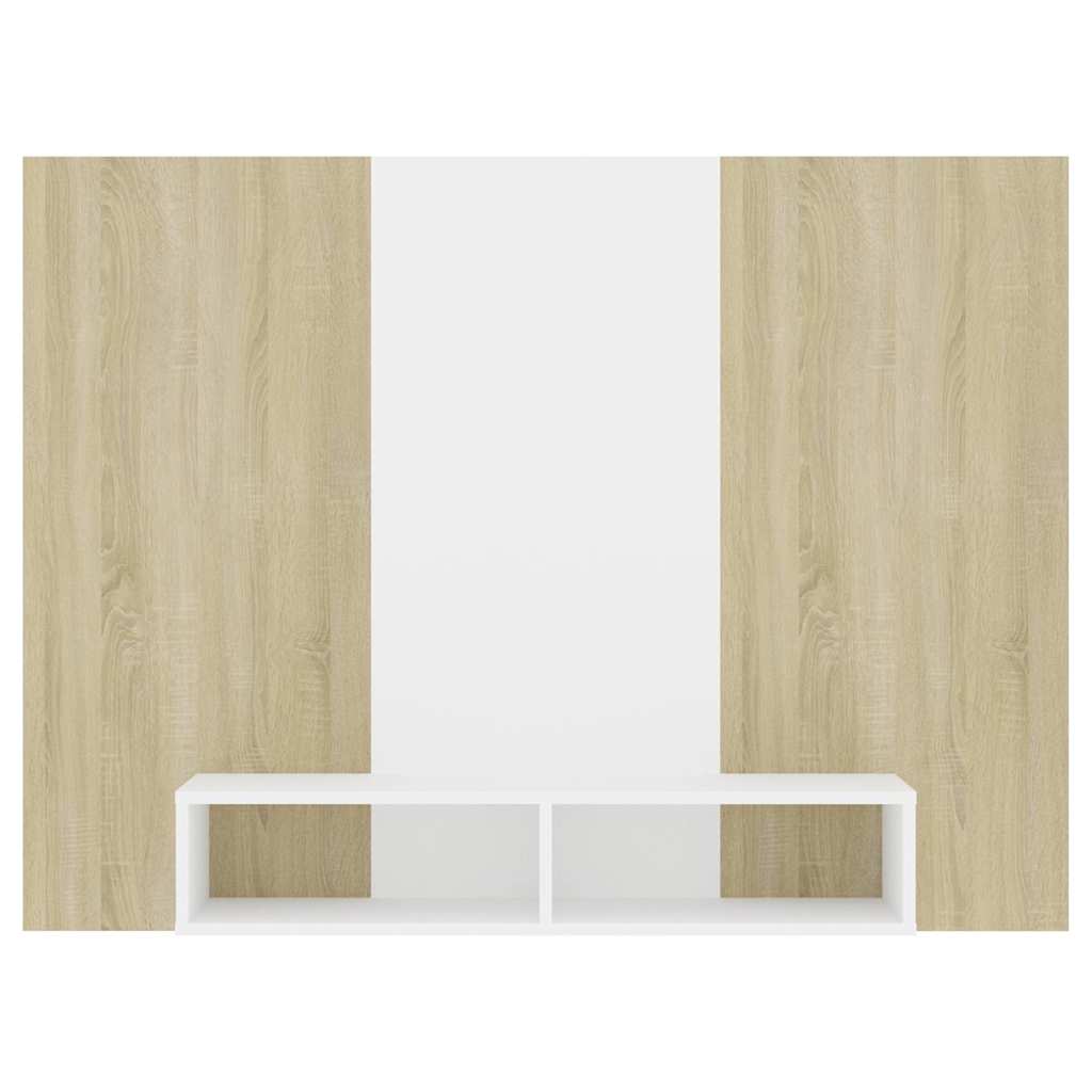 Έπιπλο Τηλεόρασης Τοίχου Λευκό/Sonoma Δρυς 135x23,5x90εκ Μοριοσ