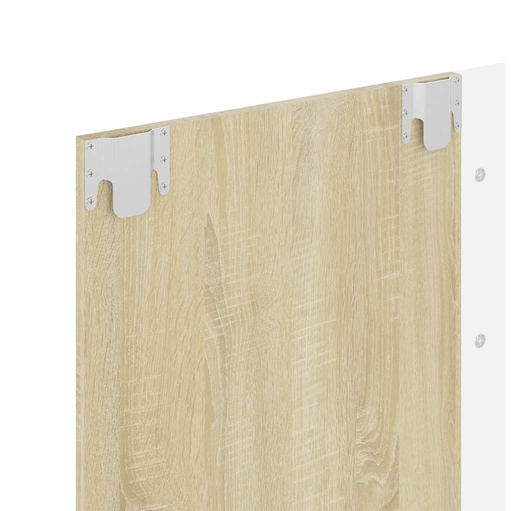 Έπιπλο Τηλεόρασης Τοίχου Λευκό/Sonoma Δρυς 135x23,5x90εκ Μοριοσ