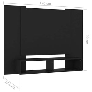 Έπιπλο Τηλεόρασης Τοίχου Μαύρο 120 x 23,5 x 90 εκ. Μοριοσανίδα