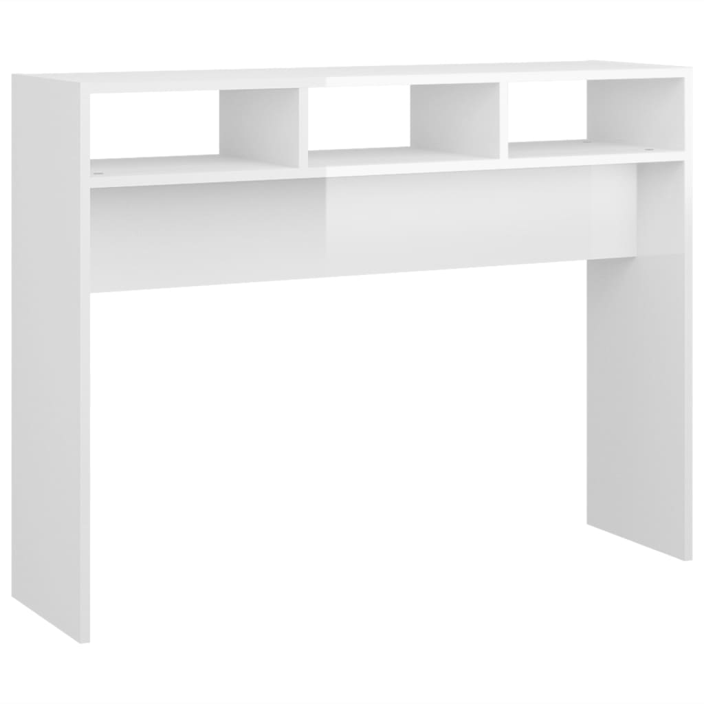 Τραπεζάκι Κονσόλα Γυαλιστερό Λευκό 105 x 30 x 80 εκ Επεξ. Ξύλο - Pakobazaar