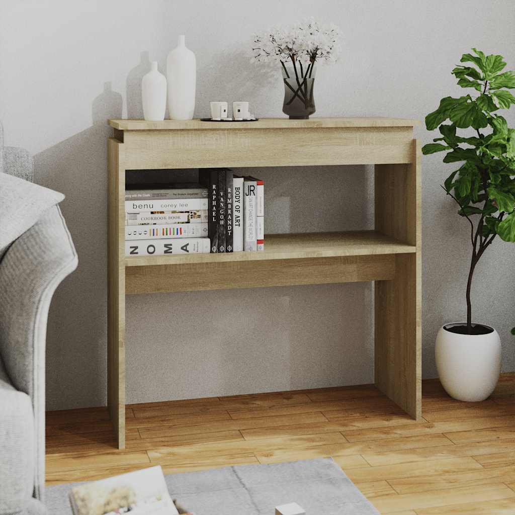 Τραπεζάκι Κονσόλα Sonoma Δρυς 80 x 30 x 80 εκ. από Επεξ. Ξύλο