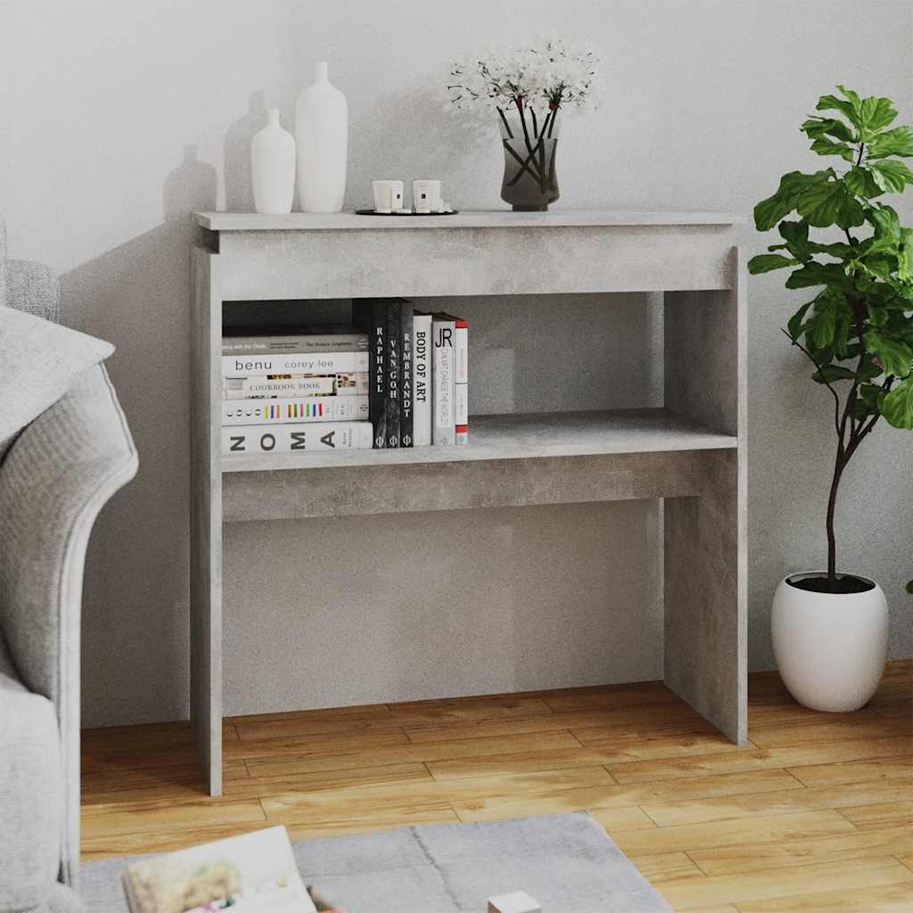 Τραπεζάκι Κονσόλα Γκρι Σκυρ. 80 x 30 x 80 εκ. από Επεξ. Ξύλο