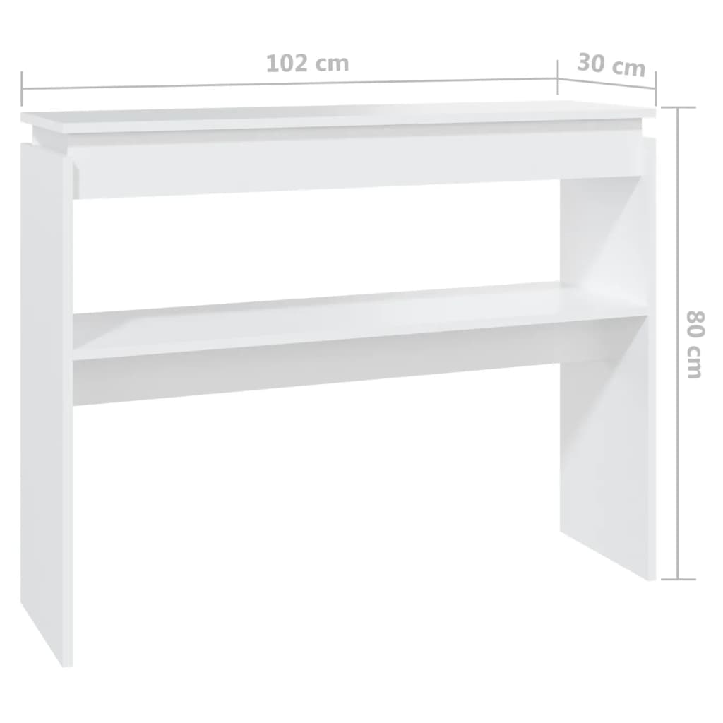 Τραπεζάκι Κονσόλα Λευκό 102 x 30 x 800 εκ. από Επεξ. Ξύλο - Pakobazaar