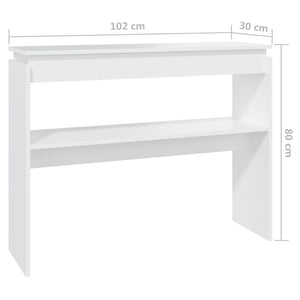Τραπεζάκι Κονσόλα Λευκό 102 x 30 x 800 εκ. από Επεξ. Ξύλο - Pakobazaar