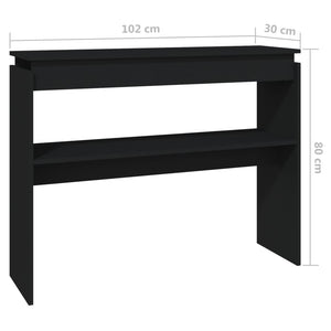 Τραπεζάκι Κονσόλα Μαύρο 102 x 30 x 800 εκ. από Επεξ. Ξύλο