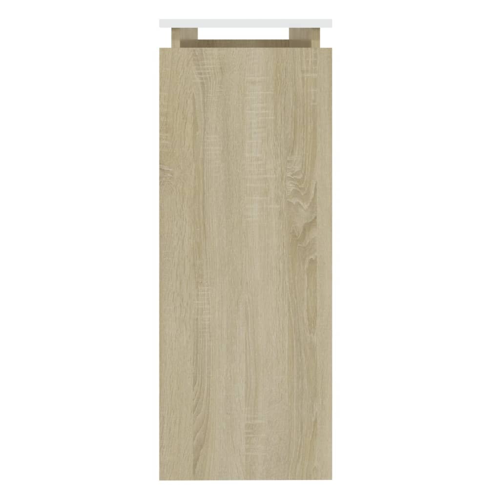 Τραπεζάκι Κονσόλα Λευκό/Sonoma Δρυς 102x30x80εκ από Μοριοσανίδα