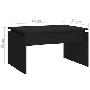 Τραπεζάκι Σαλονιού Μαύρο 68 x 50 x 38 εκ. από Επεξ. Ξύλο - Pakobazaar