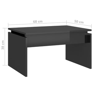 Τραπεζάκι Σαλονιού Γυαλ. Γκρι 68 x 50 x 38 εκ. από Μοριοσανίδα