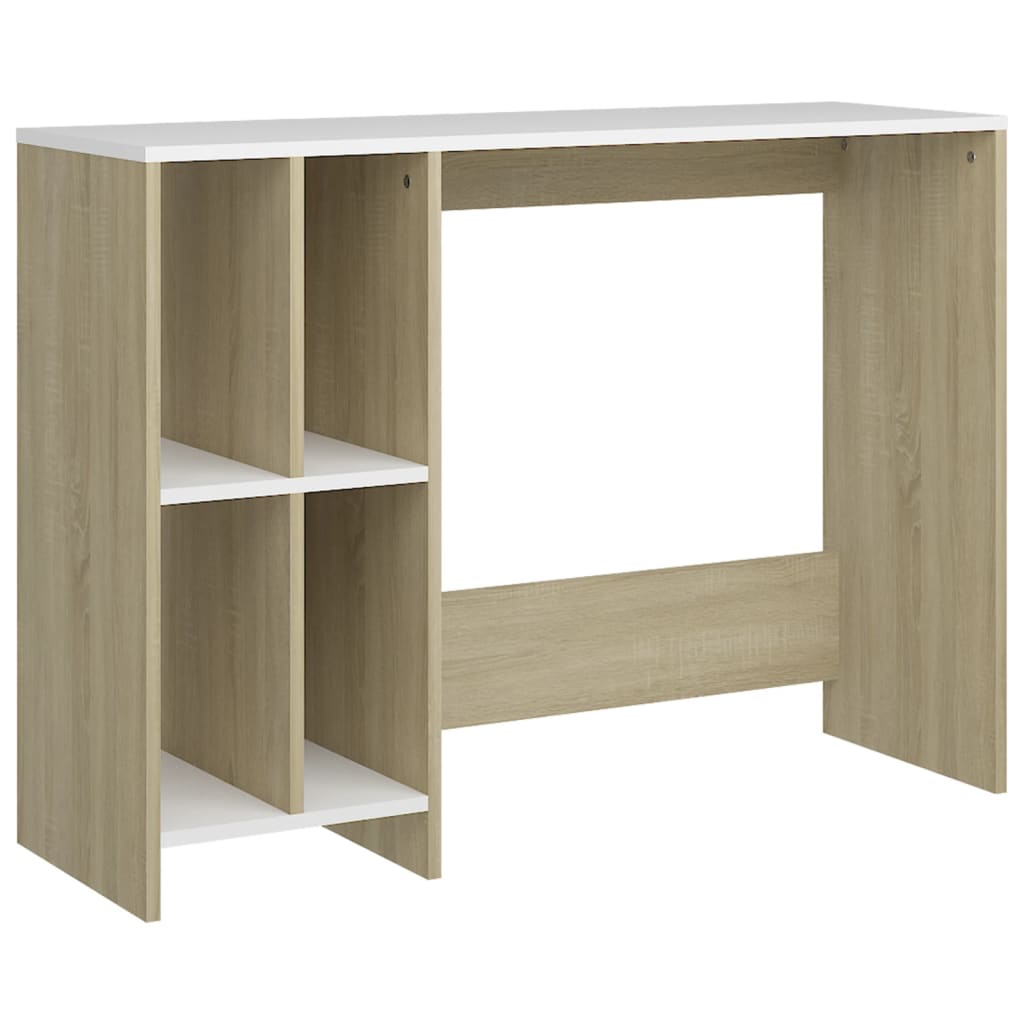Γραφείο Notebook Λευκό/Sonoma Oak 102,5 x 35 x 75 εκ. από Μοριοσανίδα