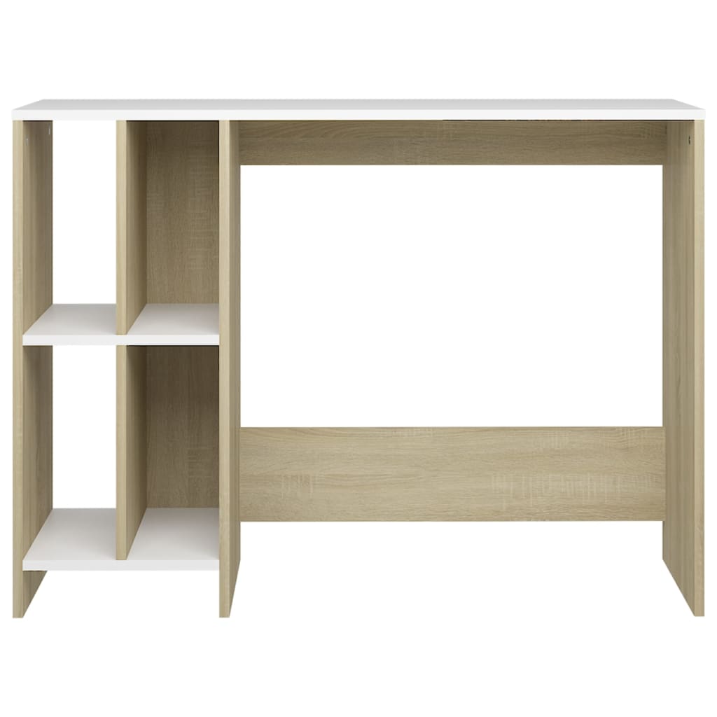 Γραφείο Notebook Λευκό/Sonoma Oak 102,5 x 35 x 75 εκ. από Μοριοσανίδα
