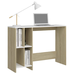 Γραφείο Notebook Λευκό/Sonoma Oak 102,5 x 35 x 75 εκ. από Μοριοσανίδα