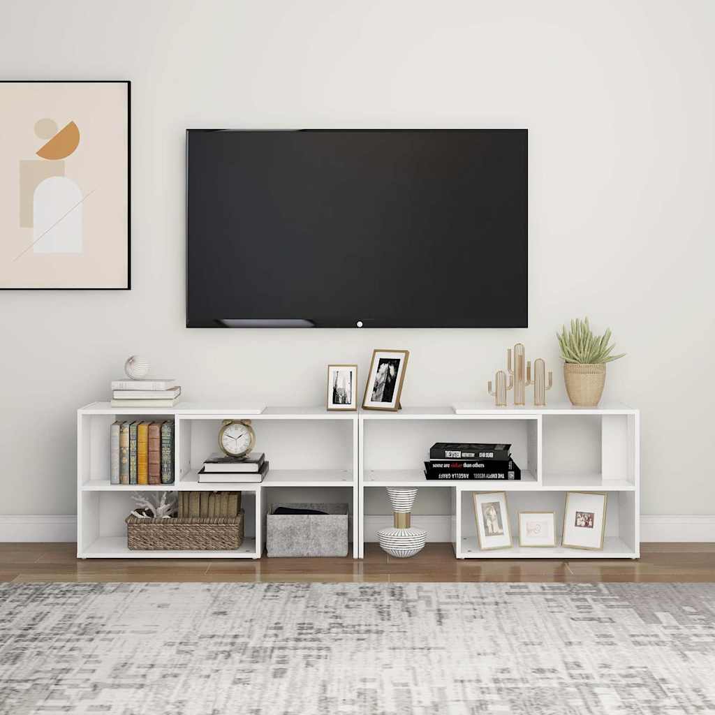 Έπιπλο Τηλεόρασης Λευκό 149 x 30 x 52 εκ. από Επεξ. Ξύλο