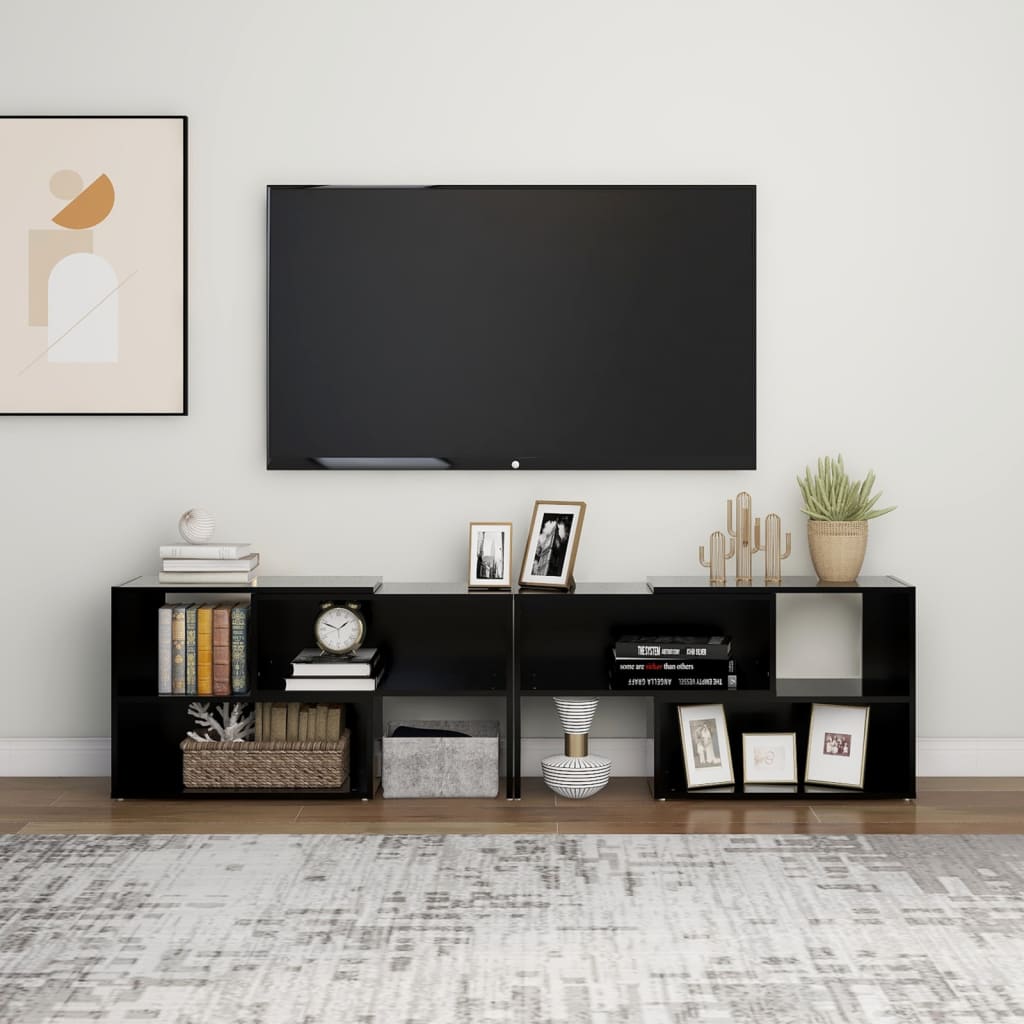 Έπιπλο Τηλεόρασης Μαύρο 149 x 30 x 52 εκ. από Επεξ. Ξύλο
