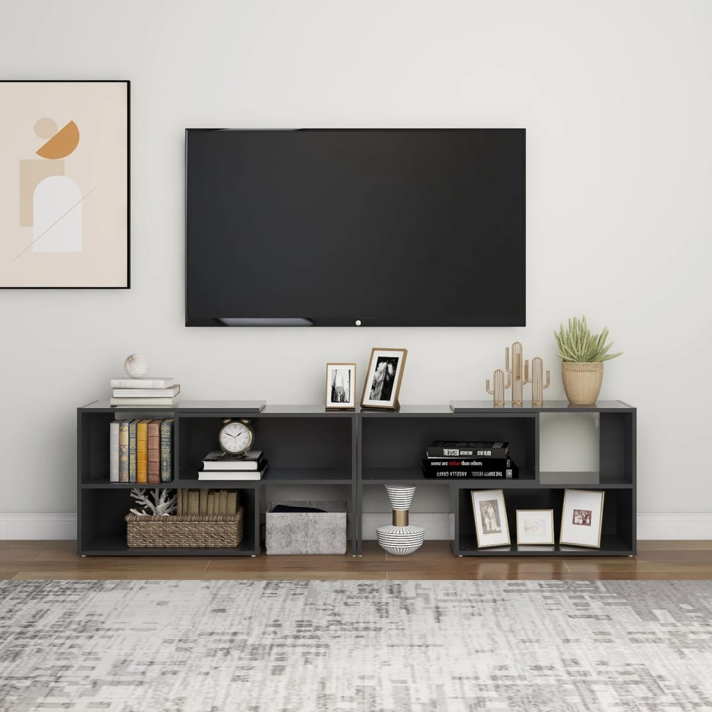 Έπιπλο Τηλεόρασης Γκρι 149 x 30 x 52 εκ. από Επεξ. Ξύλο - Pakobazaar