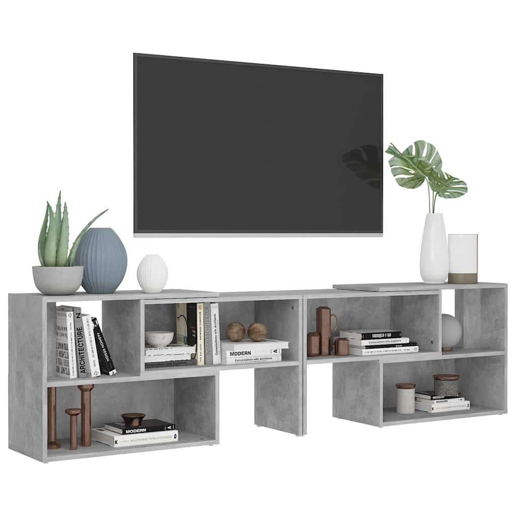 Έπιπλο Τηλεόρασης Γκρι Σκυροδέματος 149x30x52 εκ. Επεξ. Ξύλο