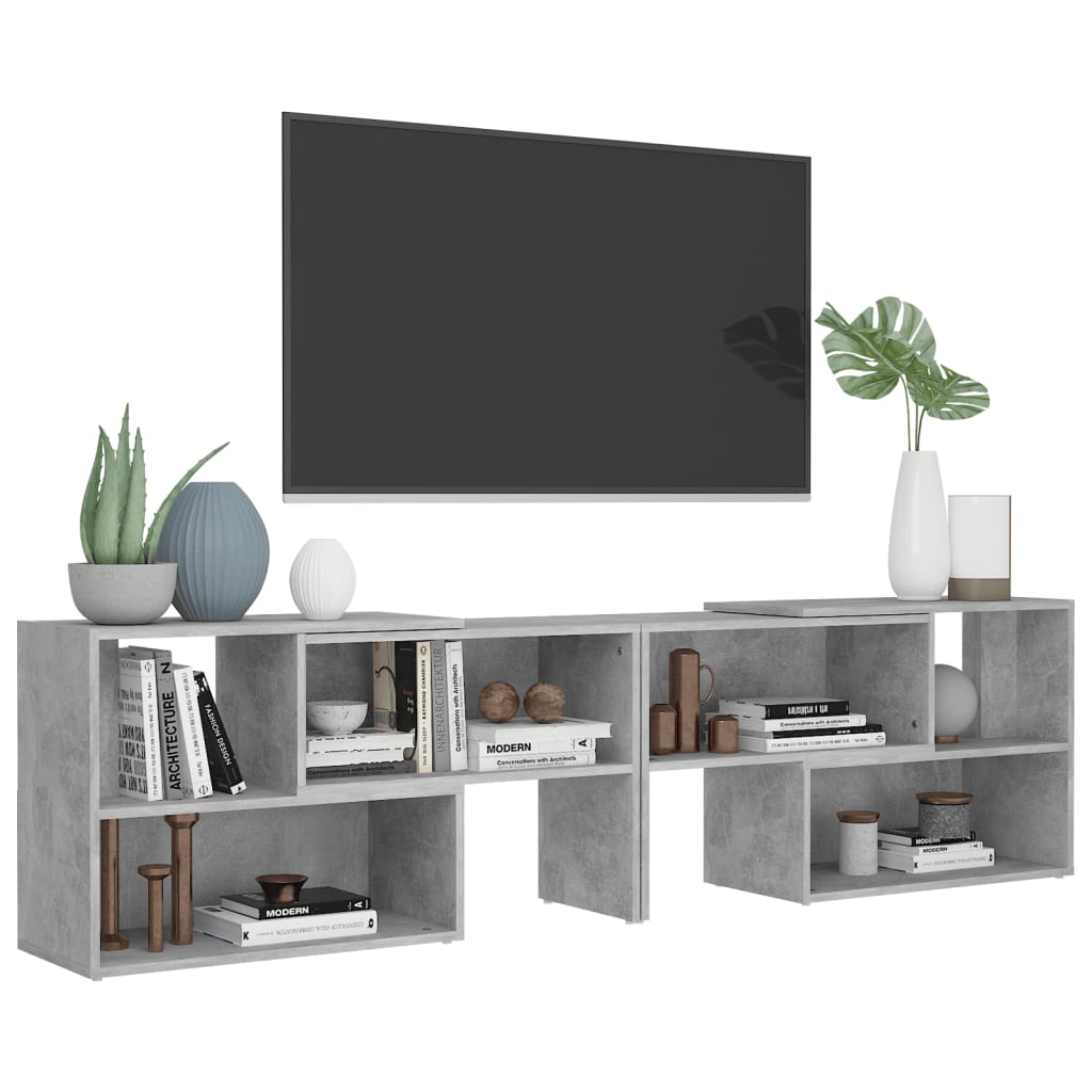 Έπιπλο Τηλεόρασης Γκρι Σκυροδέματος 149x30x52 εκ. Επεξ. Ξύλο - Pakobazaar