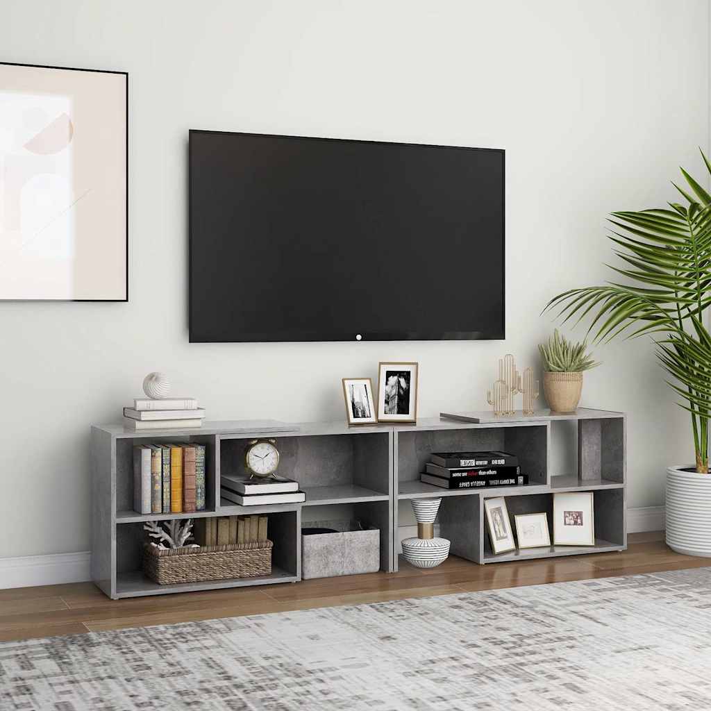 Έπιπλο Τηλεόρασης Γκρι Σκυροδέματος 149x30x52 εκ. Επεξ. Ξύλο