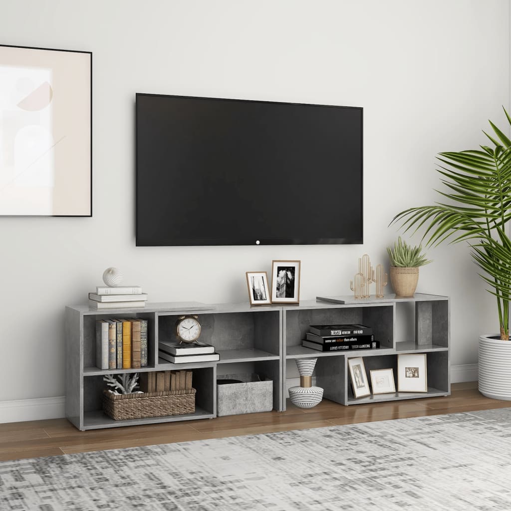 Έπιπλο Τηλεόρασης Γκρι Σκυροδέματος 149x30x52 εκ. Επεξ. Ξύλο - Pakobazaar