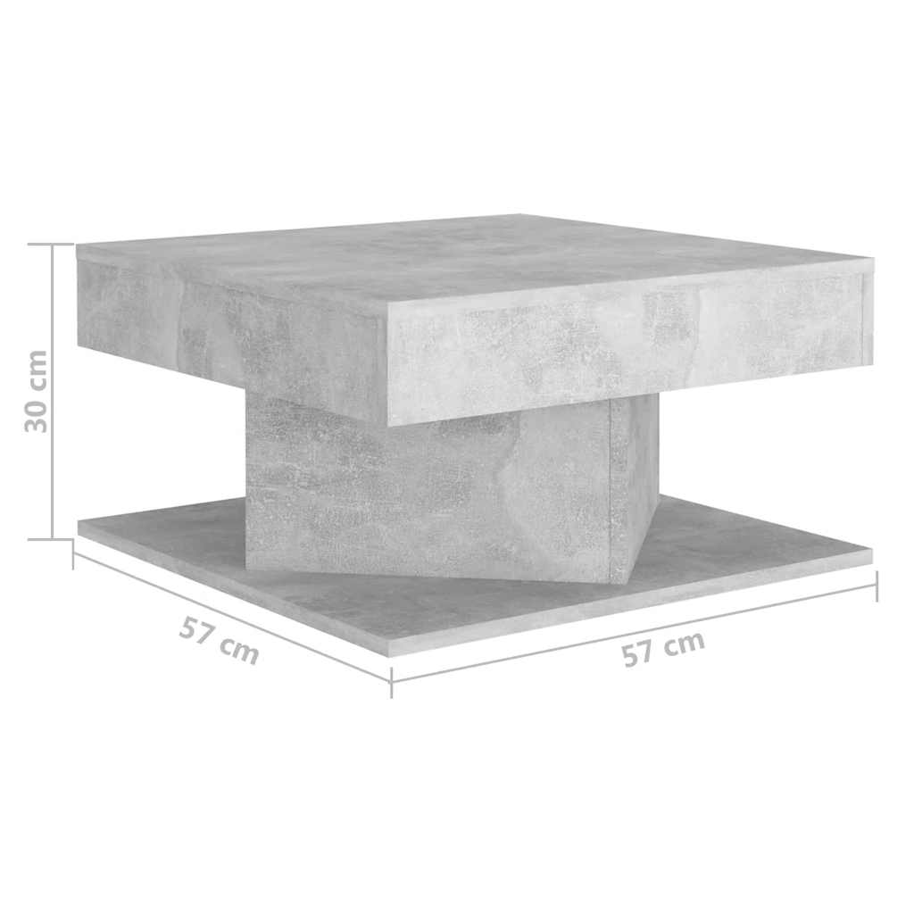 Τραπεζάκι Σαλονιού Γκρι Σκυρ. 57 x 57 x 30 εκ. από Επεξ. Ξύλο