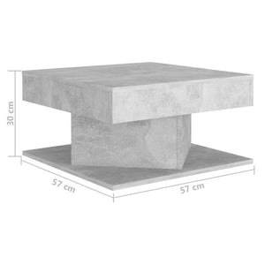 Τραπεζάκι Σαλονιού Γκρι Σκυρ. 57 x 57 x 30 εκ. από Επεξ. Ξύλο
