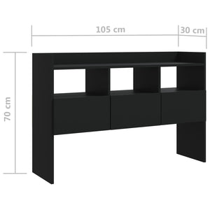 Μπουφές Μαύρος 105 x 30 x 70 εκ. από Επεξ. Ξύλο