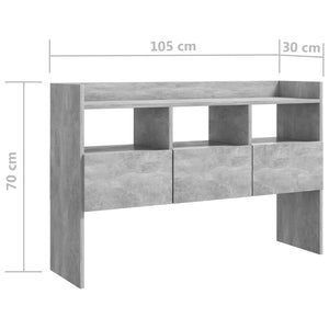 Μπουφές Γκρι Σκυροδέματος 105 x 30 x 70 εκ. από Επεξ. Ξύλο
