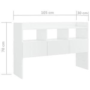 Μπουφές Γυαλιστερό Λευκό 105 x 30 x 70 εκ. από Επεξ. Ξύλο - Pakobazaar