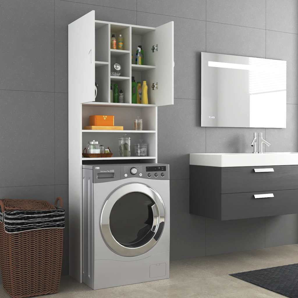 Ντουλάπι Πλυντηρίου Λευκό 64 x 25,5 x 190 εκ. - Pakobazaar