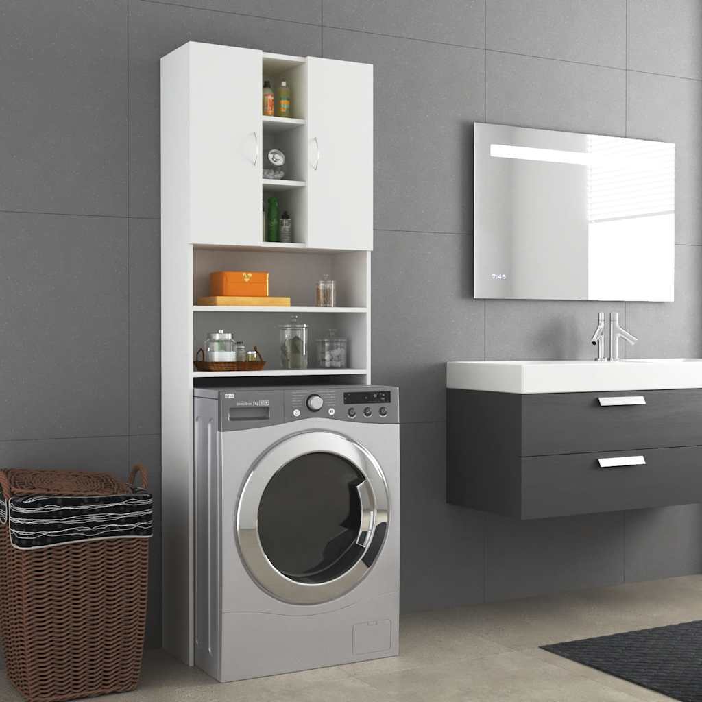 Ντουλάπι Πλυντηρίου Λευκό 64 x 25,5 x 190 εκ. - Pakobazaar