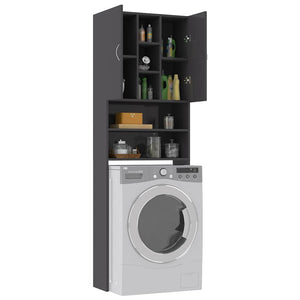 Ντουλάπι Πλυντηρίου Γυαλιστερό Γκρι 64 x 25,5 x 190 εκ. - Pakobazaar
