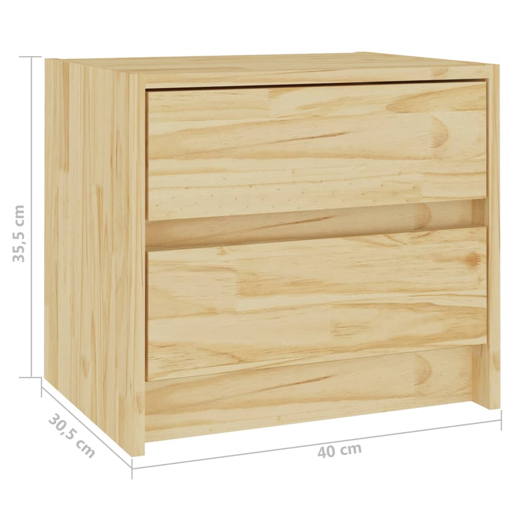 Κομοδίνο 40 x 30,5 x 35,5 εκ. από Μασίφ Ξύλο Πεύκου