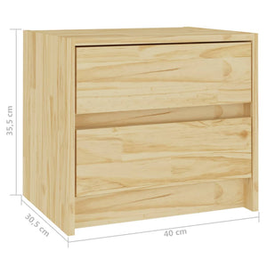 Κομοδίνο 40 x 30,5 x 35,5 εκ. από Μασίφ Ξύλο Πεύκου