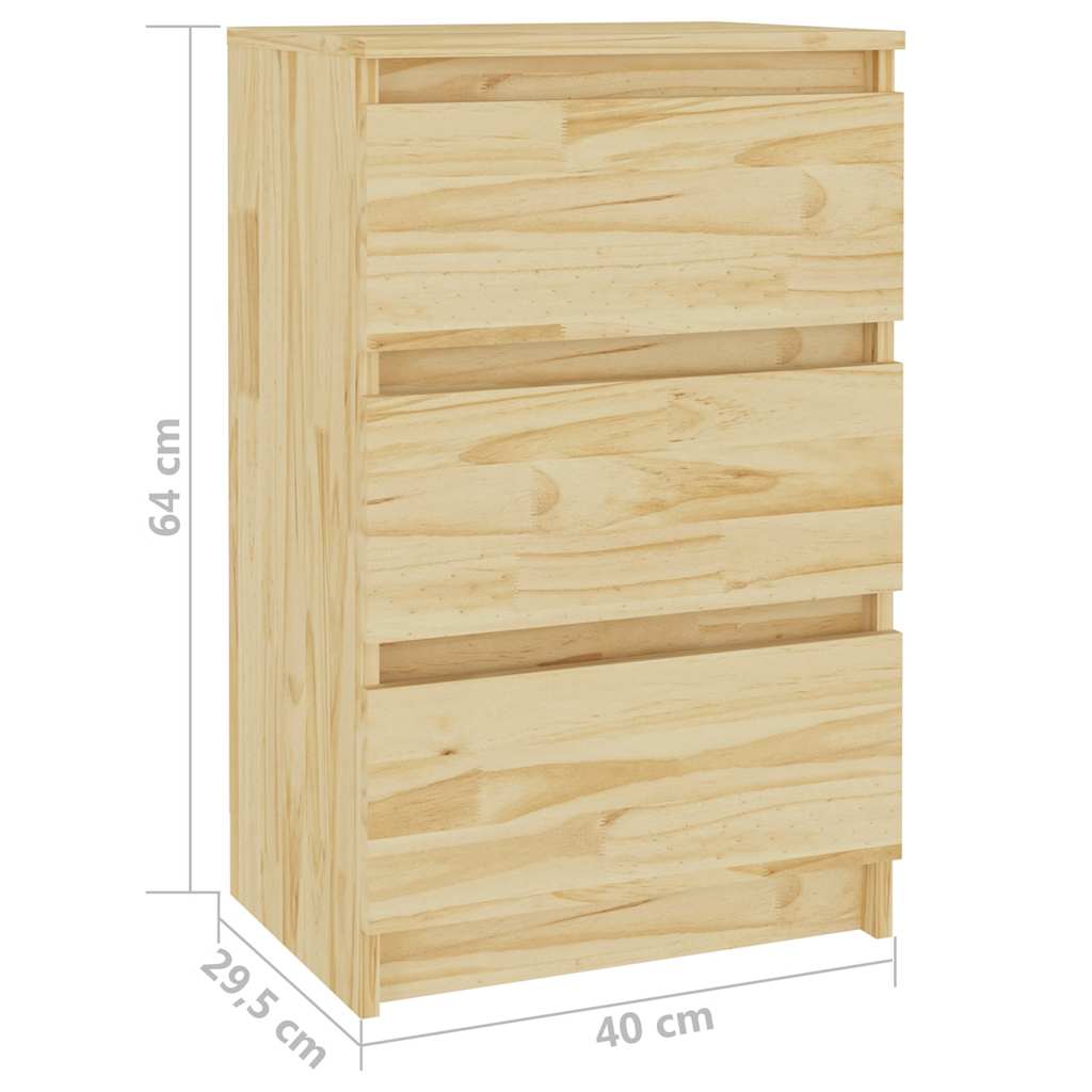 Κομοδίνο 40 x 29,5 x 64 εκ. από Μασίφ Ξύλο Πεύκου - Pakobazaar