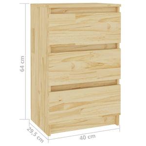 Κομοδίνα 2 Τεμ. 40 x 29,5 x 64 εκ. από Μασίφ Ξύλο Πεύκου - Pakobazaar