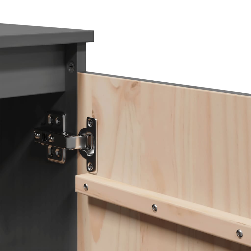 Βοηθητικό Ντουλάπι Γκρι 60 x 36 x 65 εκ. από Μασίφ Ξύλο Πεύκου