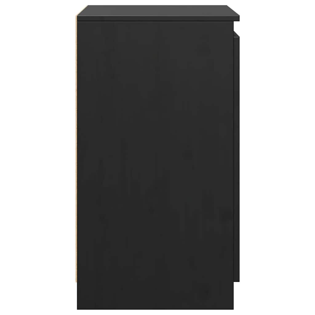 Βοηθητικό Ντουλάπι Μαύρο 60 x 36 x 65 εκ. από Μασίφ Ξύλο Πεύκου