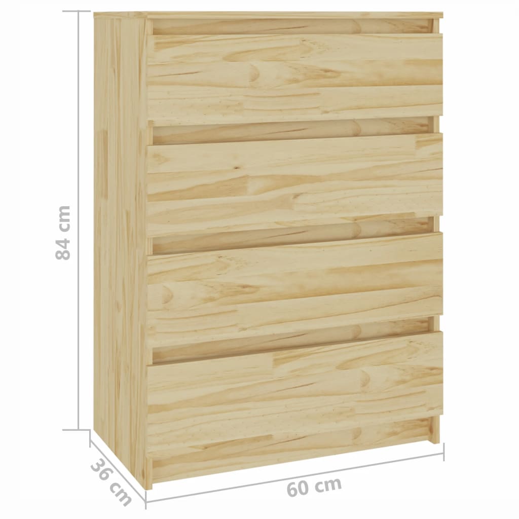 Συρταριέρα 60 x 36 x 84 εκ. από Μασίφ Ξύλο Πεύκου - Pakobazaar