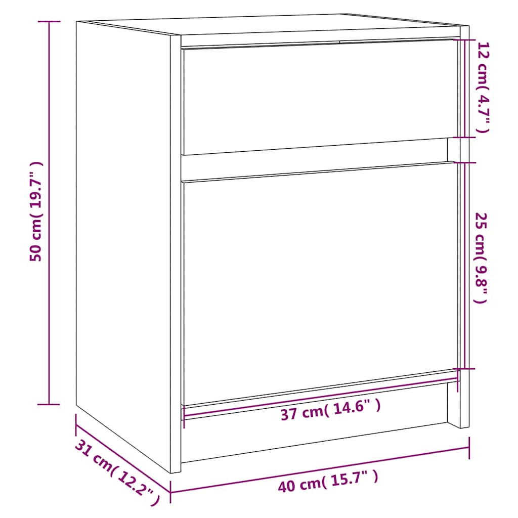 Κομοδίνο 40 x 31 x 50 εκ. από Μασίφ Ξύλο Πεύκου - Pakobazaar