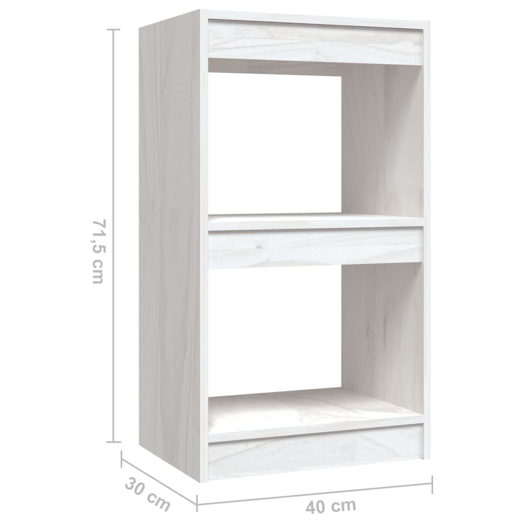 Βιβλιοθήκη Λευκή 40 x 30 x 71,5 εκ. από Μασίφ Ξύλο Πεύκου