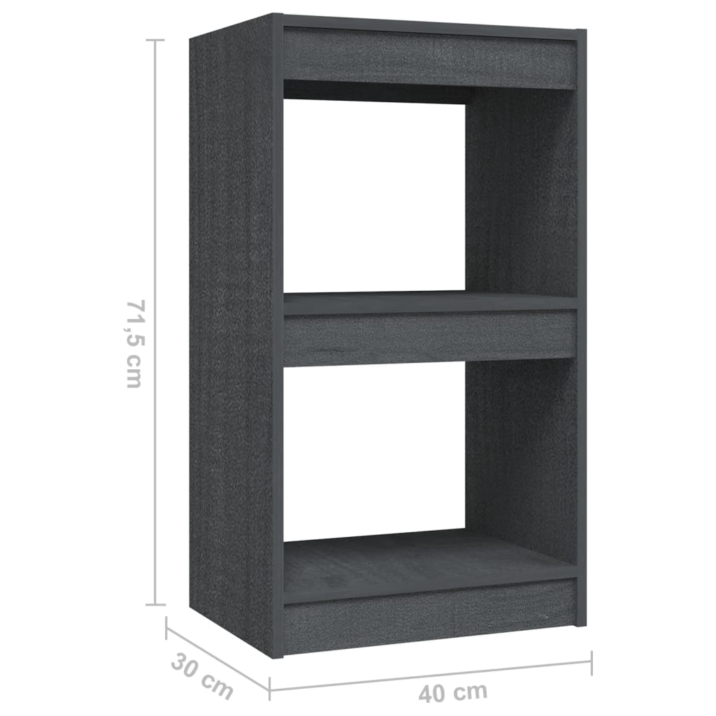 Βιβλιοθήκη Γκρι 40 x 30 x 71,5 εκ. από Μασίφ Ξύλο Πεύκου