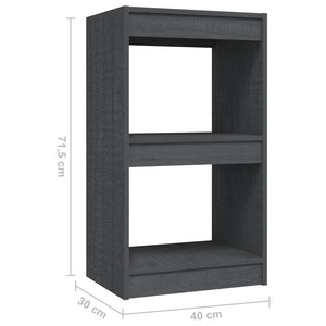 Βιβλιοθήκη Γκρι 40 x 30 x 71,5 εκ. από Μασίφ Ξύλο Πεύκου