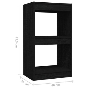 Βιβλιοθήκη Μαύρη 40 x 30 x 71,5 εκ. από Μασίφ Ξύλο Πεύκου - Pakobazaar