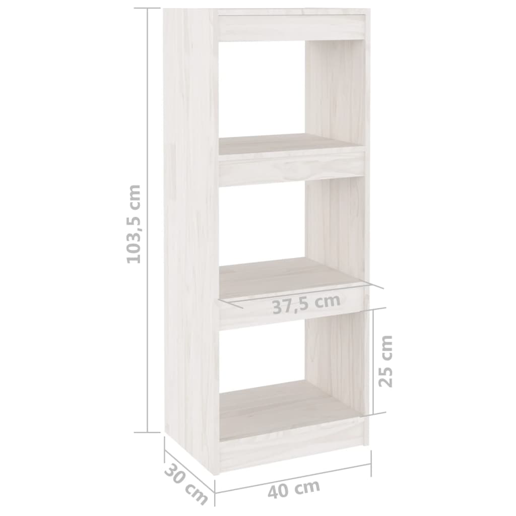 Βιβλιοθήκη/Διαχωριστικό Χώρου Λευκό 40x30x103,5 εκ. Ξύλο Πεύκου