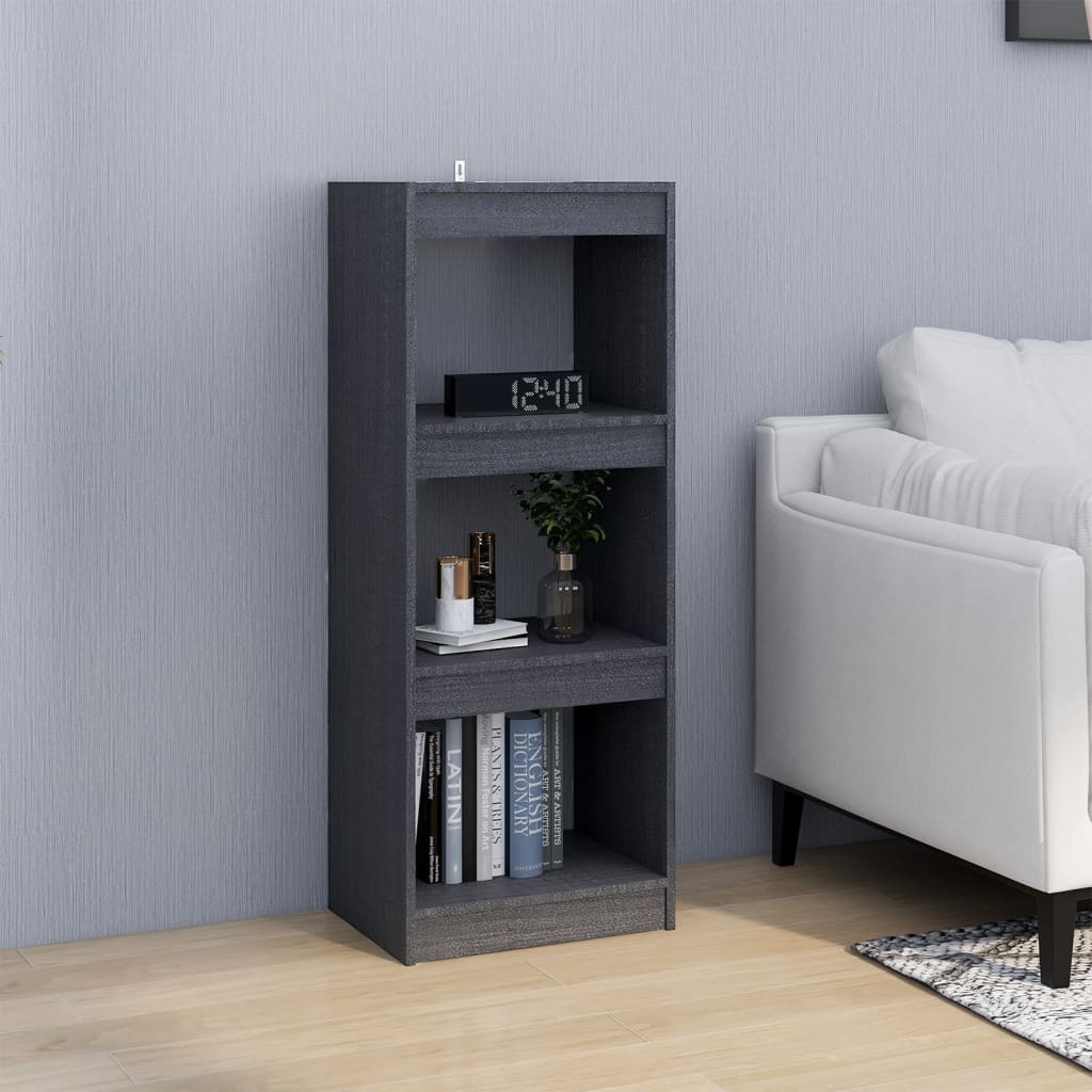 Βιβλιοθήκη/Διαχωριστικό Χώρου Γκρι 40x30x103,5 εκ. Ξύλο Πεύκου